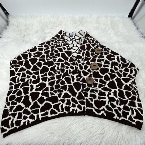 Emma G Sweater Shawl Wrap Women's 17" Width 63" Length (Tip to Tip) Animal Print - Picture 1 of 8